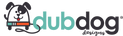 Logo of dubdog designs with a cartoon dog character on a white background