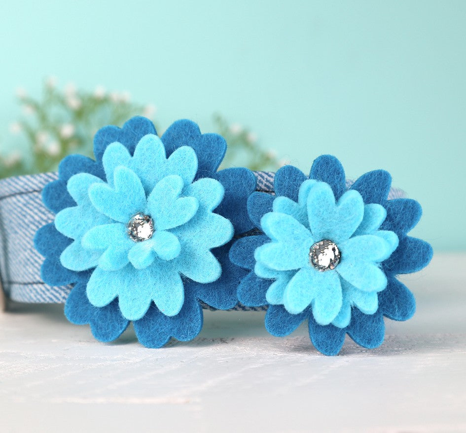 Blues Combo Felt Flower