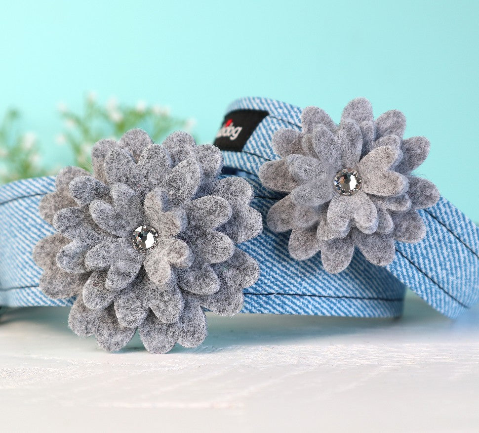 Heather Gray Felt Flower
