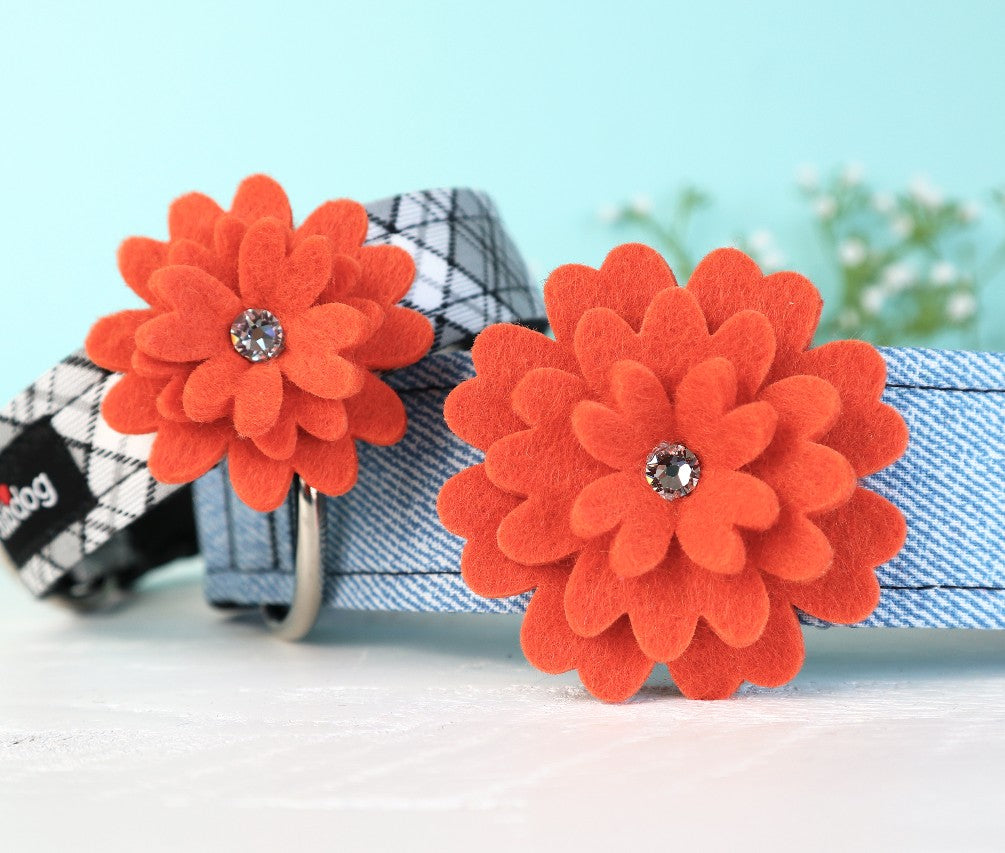 Pumpkin Felt Flower