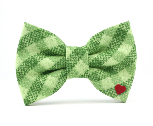 Sage Plaid Bow Tie