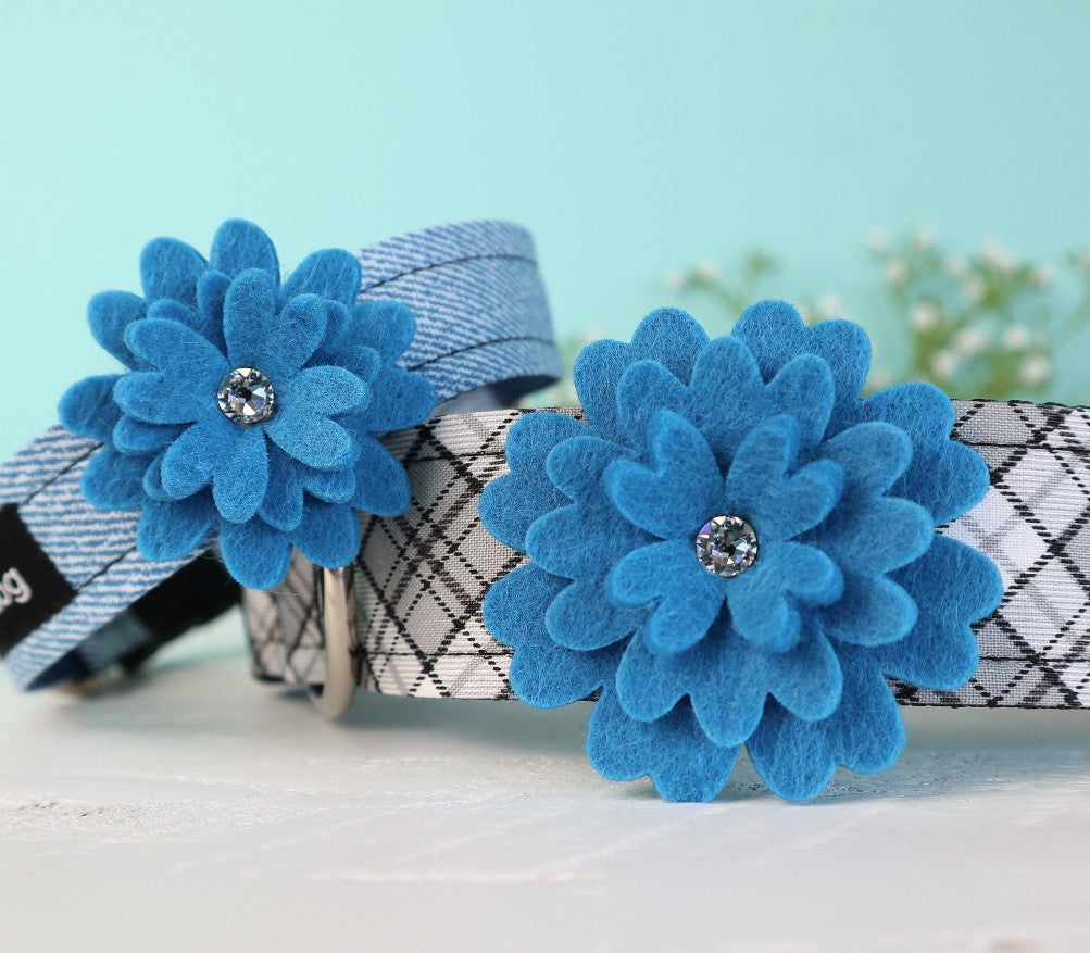 Sea Blue Felt Flower